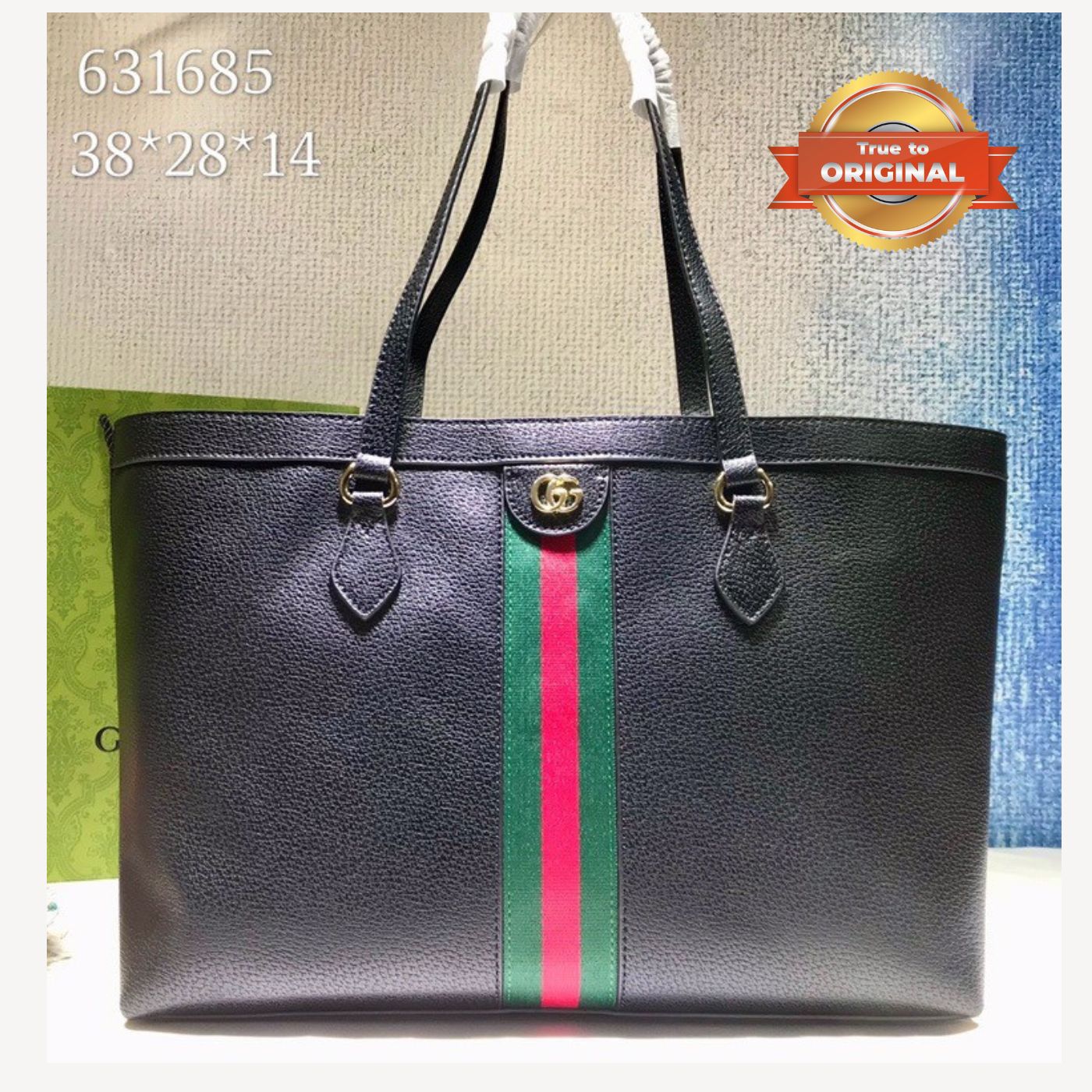 [True-to-ORIGINAL] Gucci Ophidia Medium Tote Black For Women 15in/38cm